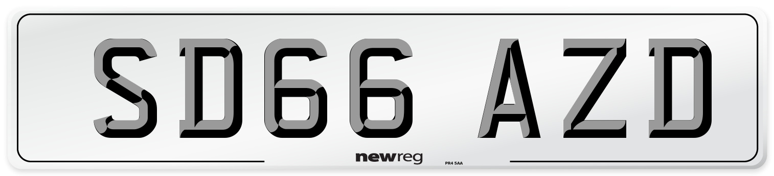 SD66 AZD Number Plate from New Reg